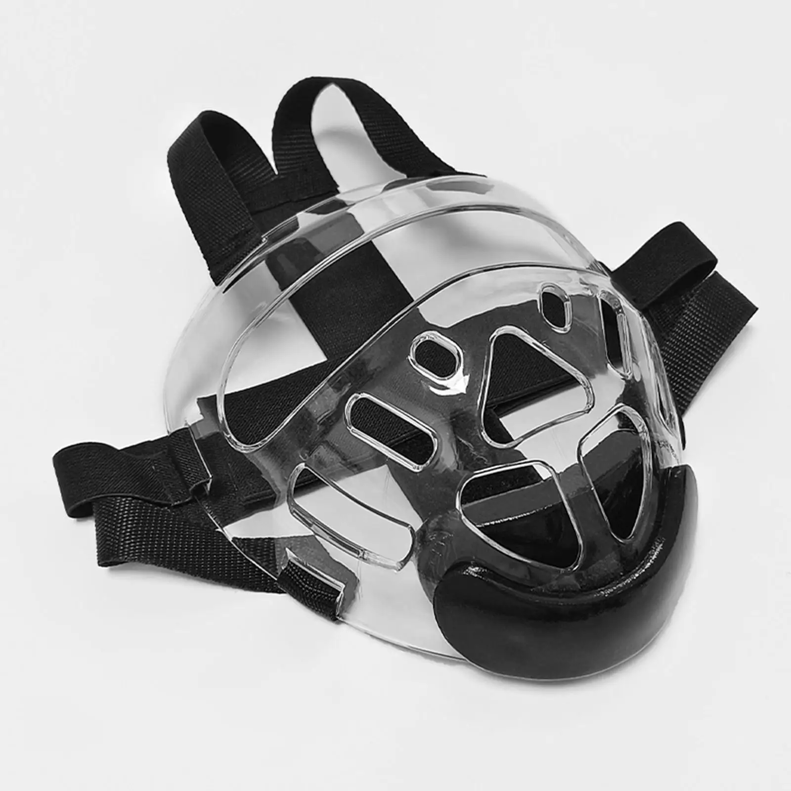 Taekwondo Face Protector Transparent Mask PC NBR Sponge Lightweight Chin Pad Safety Gear for Karate Sparring Practice