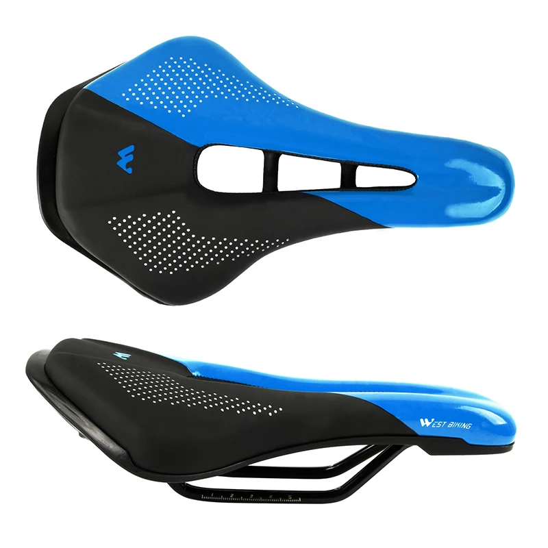 WEST BIKING Bike Saddle MTB Road Racing Bicycle Seat Hollow Soft Short Nose Cushion PU Waterproof Cycling Saddle Accessories