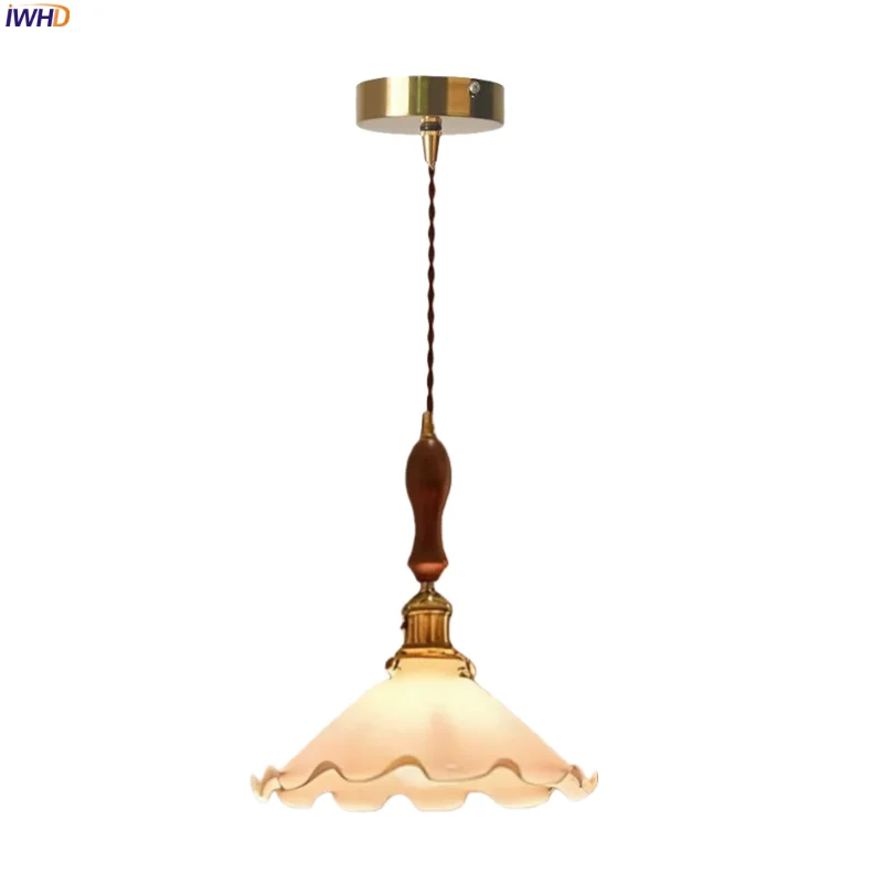 

IWHD Japan Wabi Sabi LED Pendant Lights Kitchen Island Restaurant Cafe Interior Lighting White Glass Hanging Lamps Luminaire