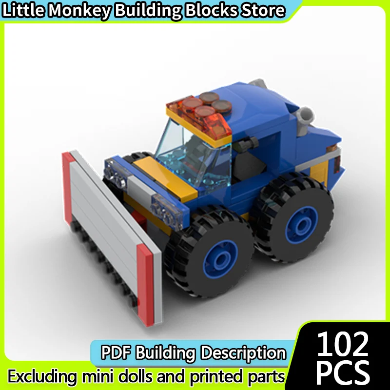 

City Car Model MOC Building Bricks Classic Equipment Snowplow Modular Technology Children Holiday Gifts Assemble Toys Suit