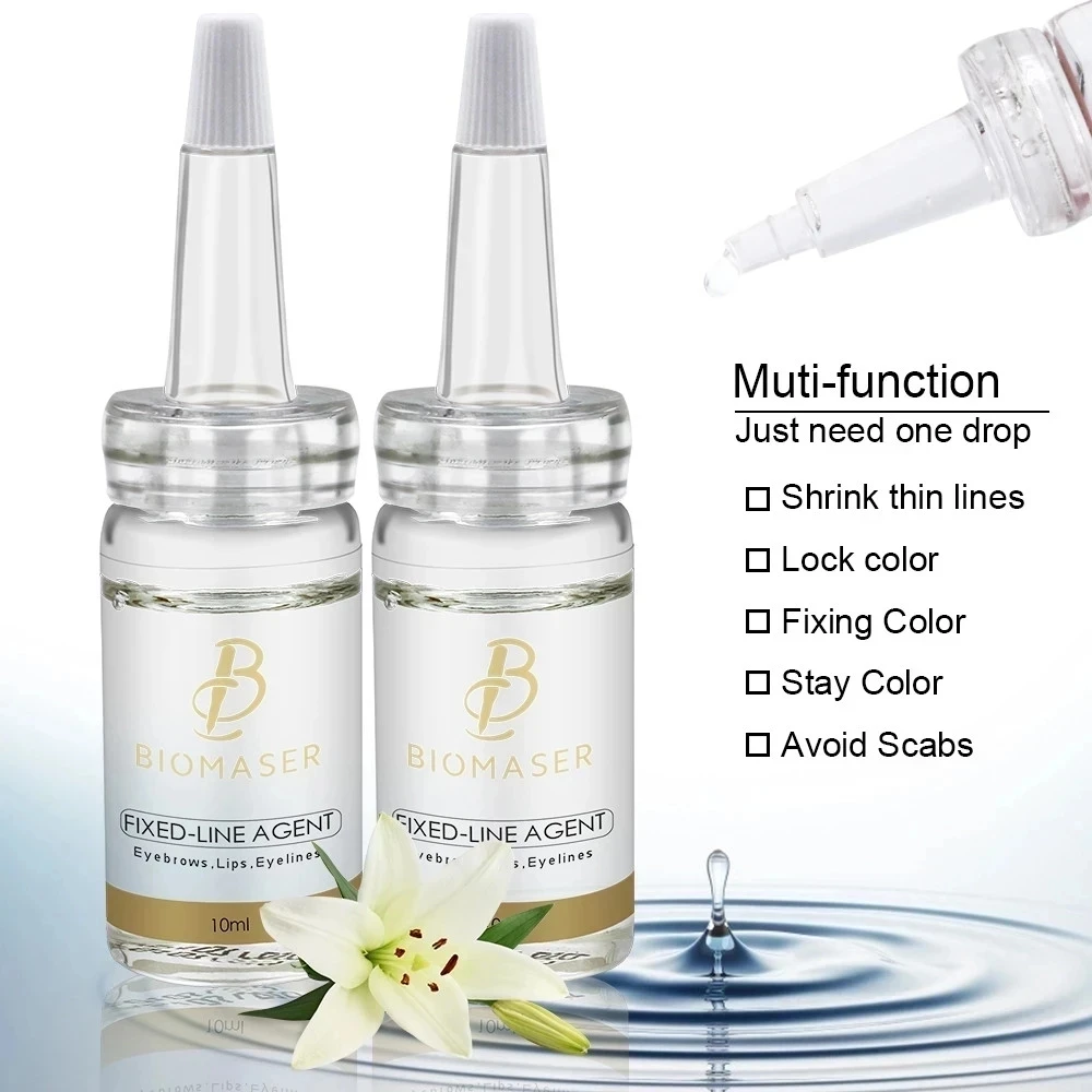 Biomaser Microblading Pigment Fixing Agent Permanent Makeup Ink Color Lock Assistence Eyebrow Fixed-line Tattoo Accessory