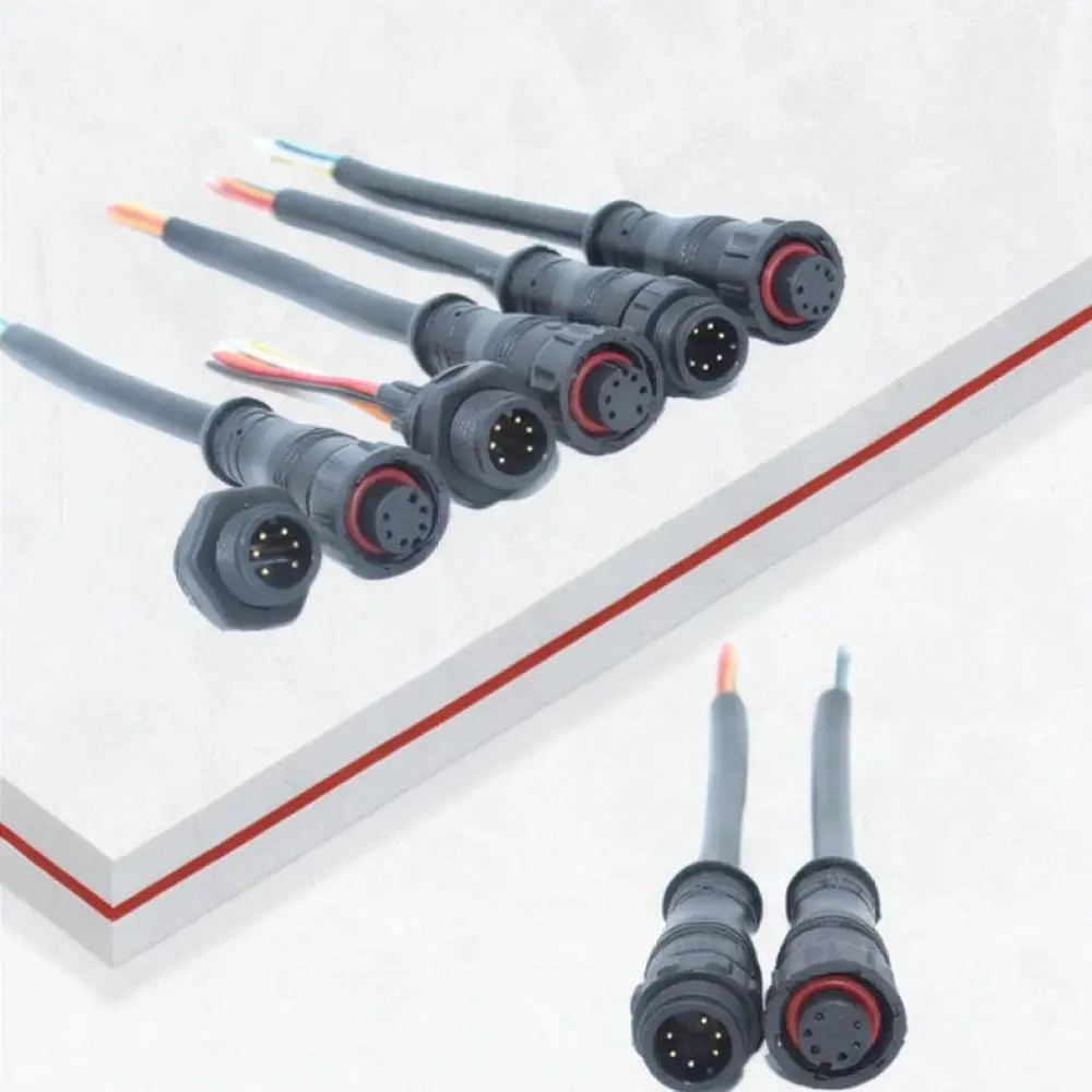 Waterproof M12 Electrical Connector 6 Pole Male Female Aviation Plug Industrial Signal Power Cord Coupling Adapter