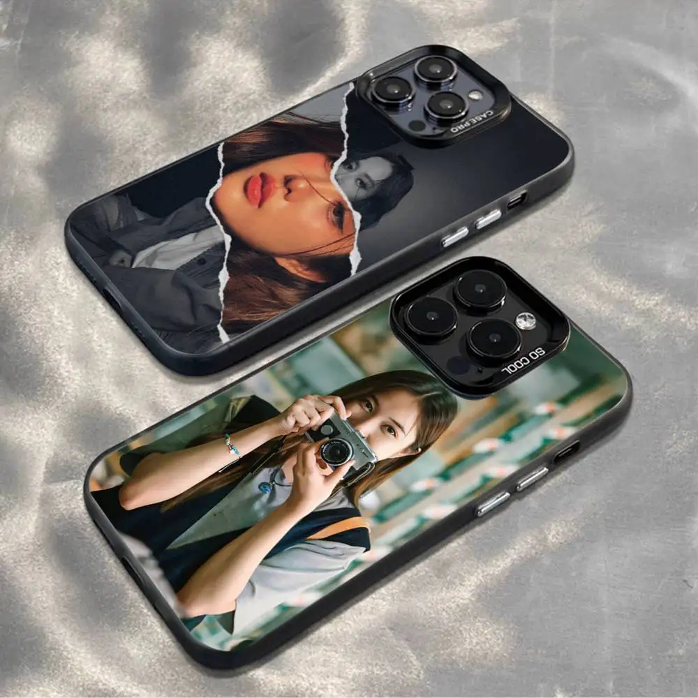 

Actress Model Freen S-Sarocha Phone Case For iPhone 16,15,14,13,12,11,Mini,Pro,MAX,plus,Black Matte Shockproof Cover