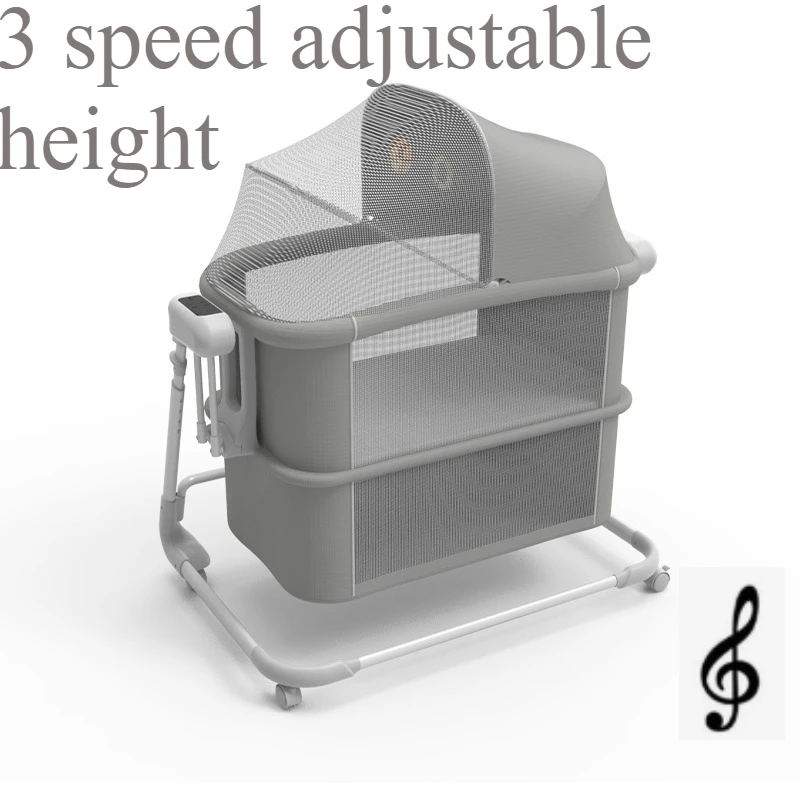 Baby electric cradle sleeping basket multi-functional cradle bed newborn sleep coaxing artifact automatic shaking, safe and comf