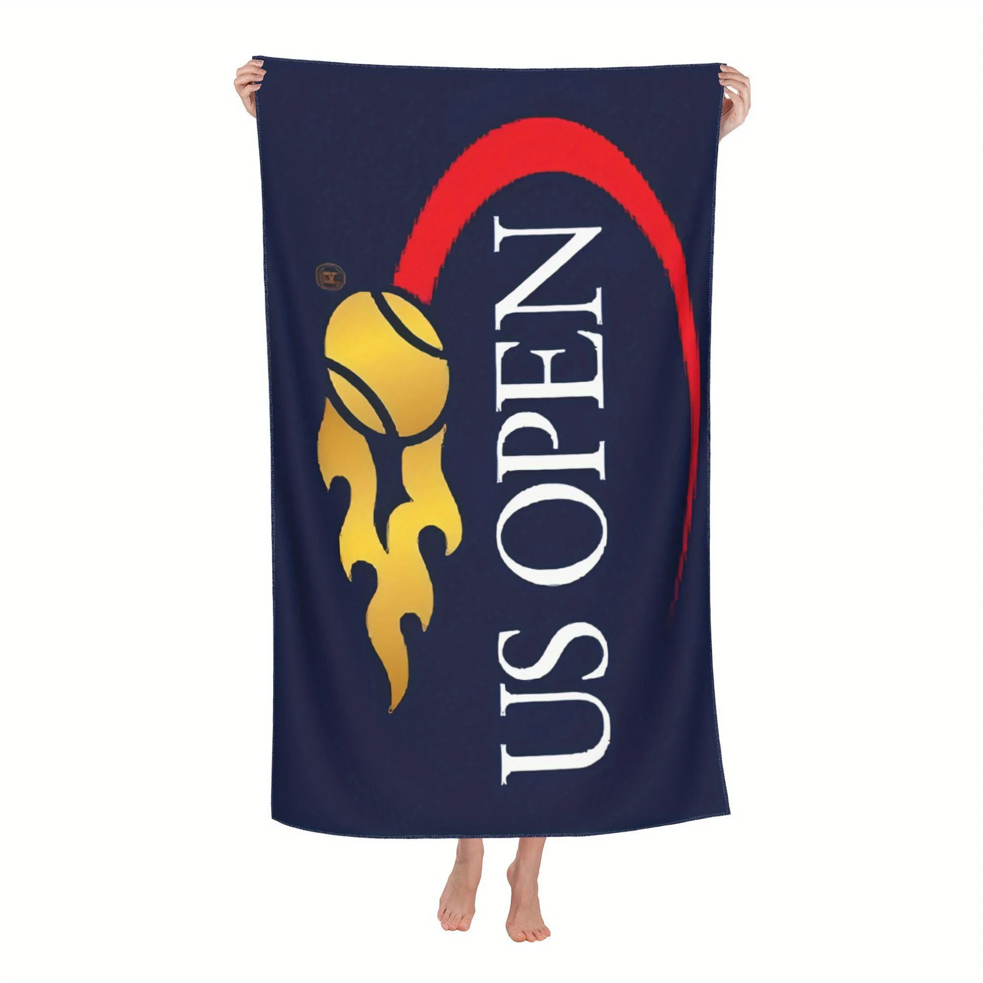 Us Open Tennis Flame Beach Towel Patterned Sunscreen And Windproof Suitable For Swimming Pool Camping Travel Blanket