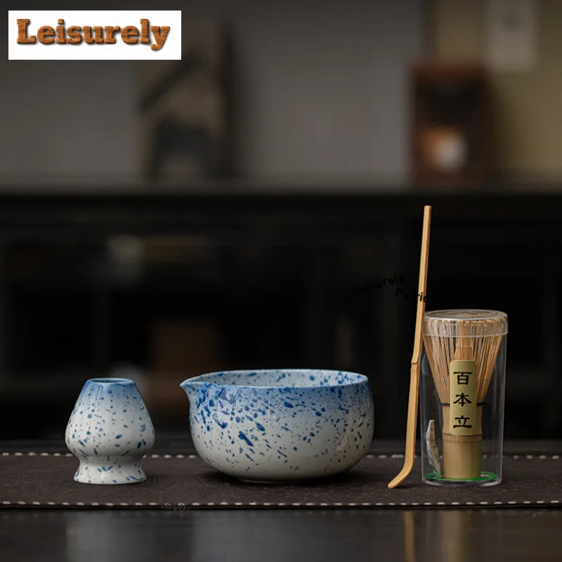 

Kiln Fambe Flower Mouth Matcha Set Eight-piece Ceramic Imitation Song Dynasty Tea Tools Ceremony Whisk Stand Bowl Craft Supplies