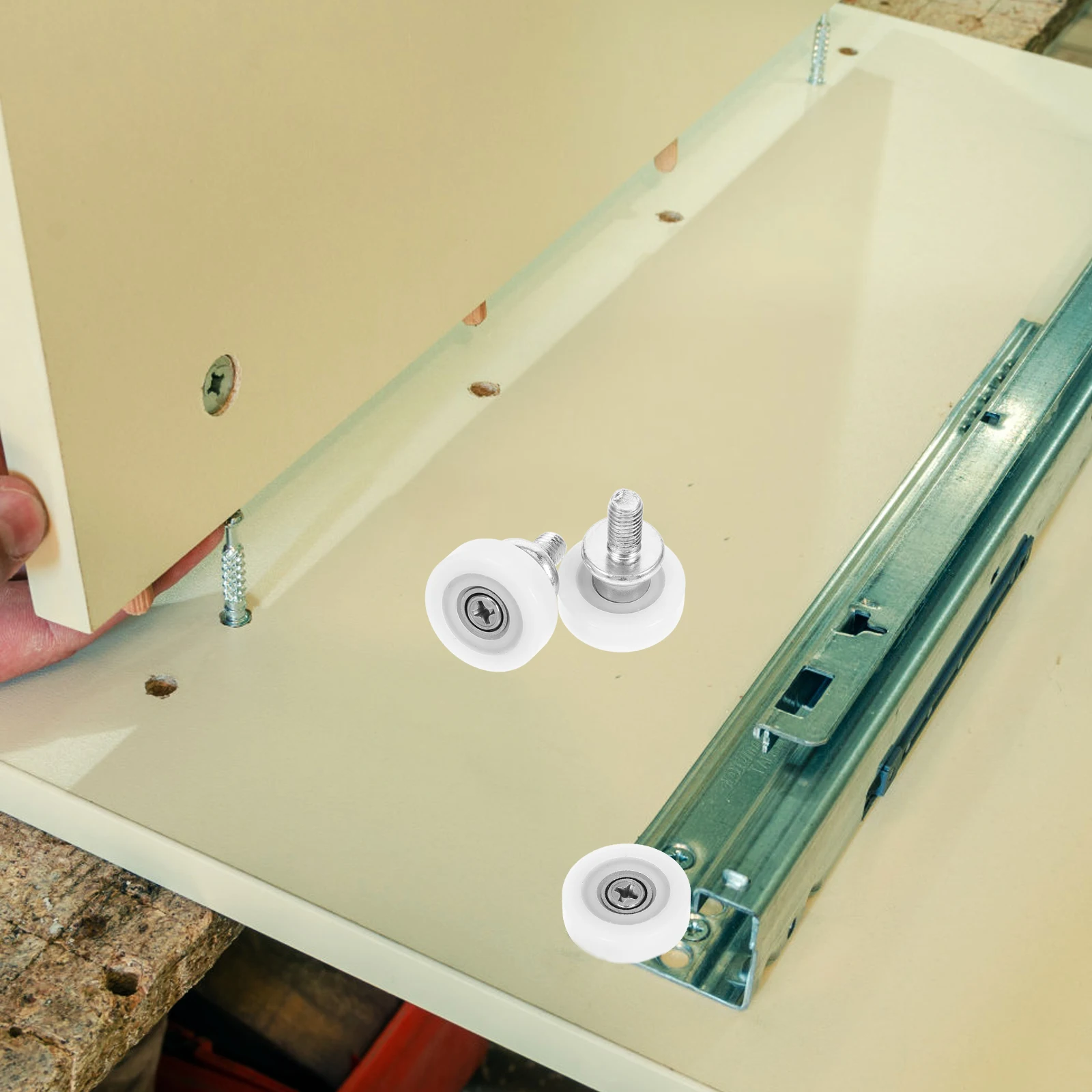 

10pcs Bearing Pulley Stainless Steel Sliding Door Rollers Fridge Drawer Wheels Accessories Cabinet Slide Smooth Operation
