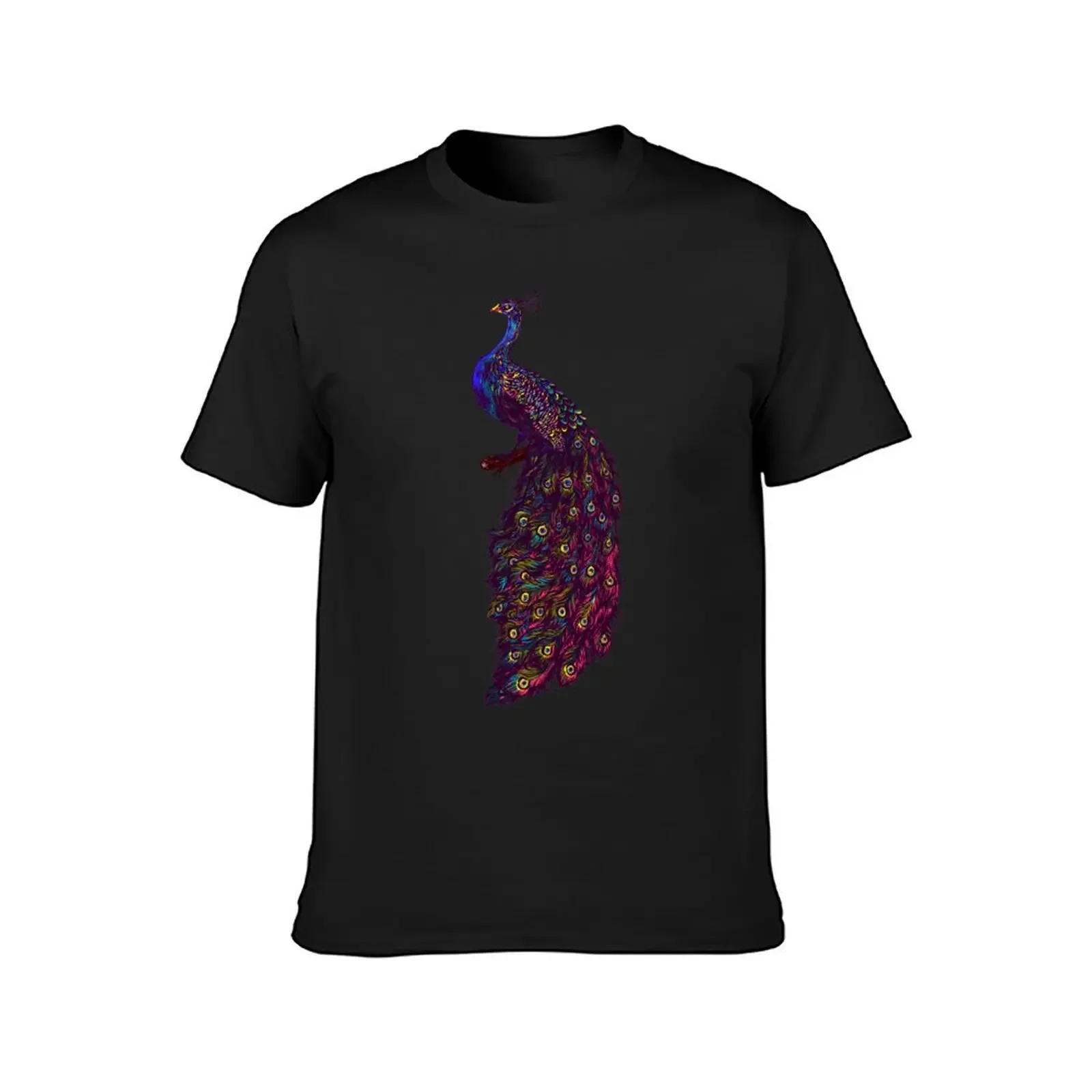 Bloom! - Colorful Peacock T-Shirt oversized graphic tee sweat oversized t shirt men