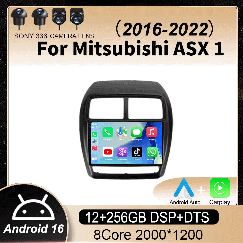 Android 16 For Mitsubishi ASX 1 2016 2017 2018 2019 2020-2022 Car Radio Multimedia Video Player GPS Navigatio Carplay Stereo DSP