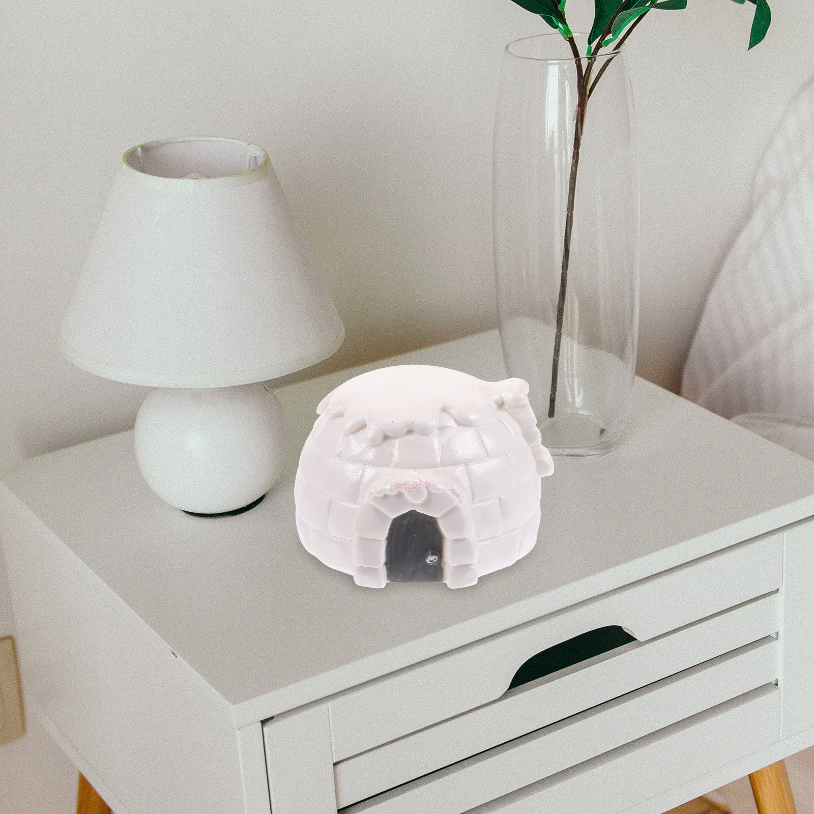 

Ice House Ornament Plastic Decorative Home Garden Office Desk Decoration Simulated Snow Hut Craft for Kids Indoor Outdoor