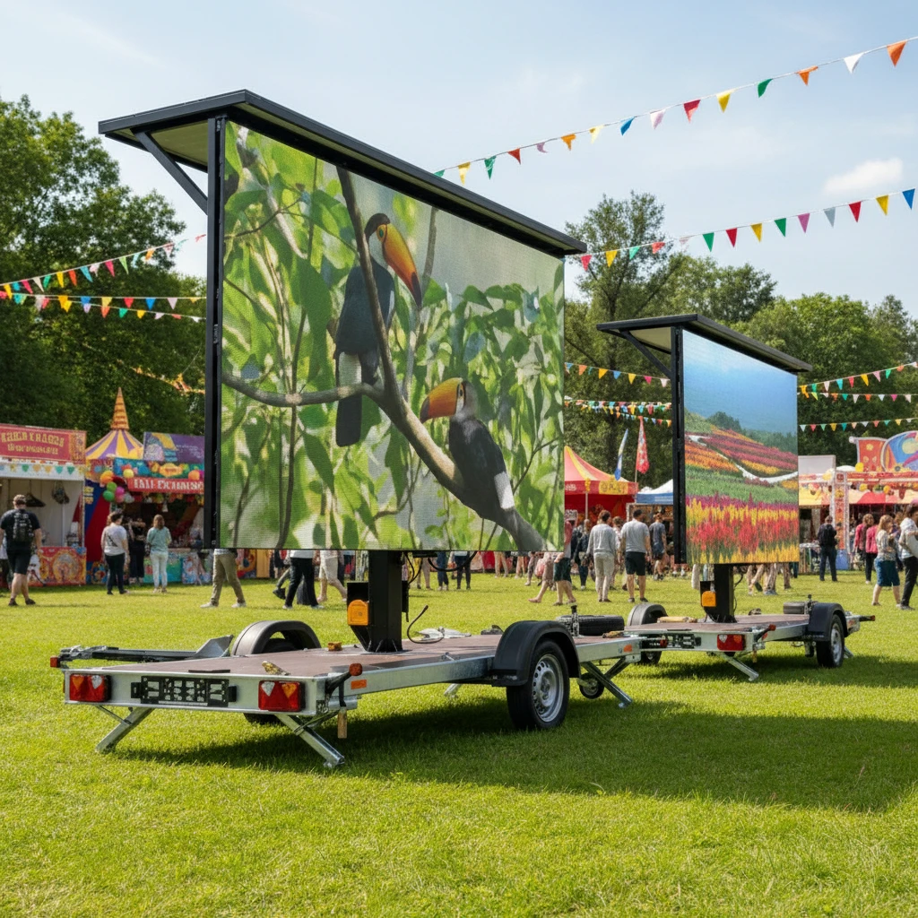 Outdoor Rental 4mx3m LED Screen Trailer Mobile Digital Display Media Billboard Sports Game Led Wall Mobile Advertising Trailer