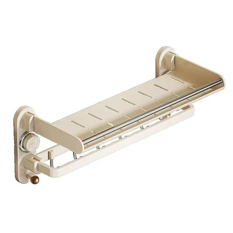 Suction cup towel rack, bathroom wall foldable bath towel storage hanger, no punching bathroom rack