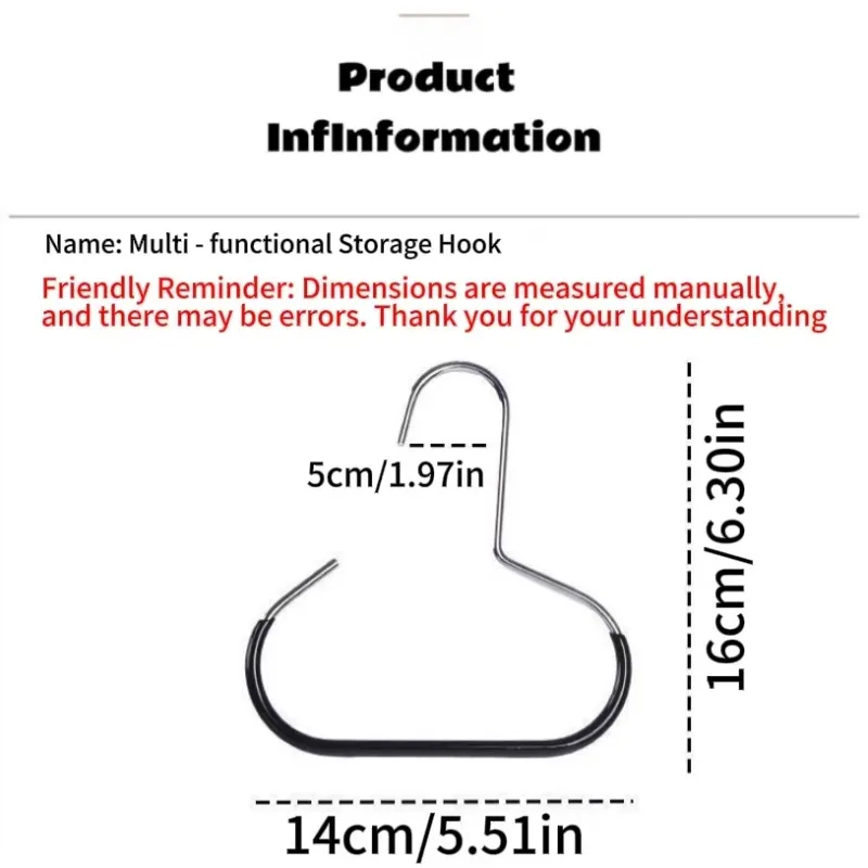1-4PcsVersatile Manganese Steel Round Hook for Hats Ties Scarves Bags Strong Load-Bearing Closet Cabinet Organizer Holder Hook view 6
