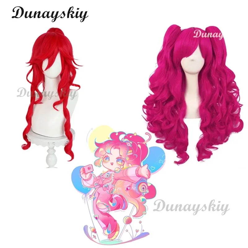 2025 yiyiLittle Cartoon Anime Pony Pinkie Pie Cosplay Pink Custom Ponytail Hair High Temperature Chemical Fiber Free Wig Cap