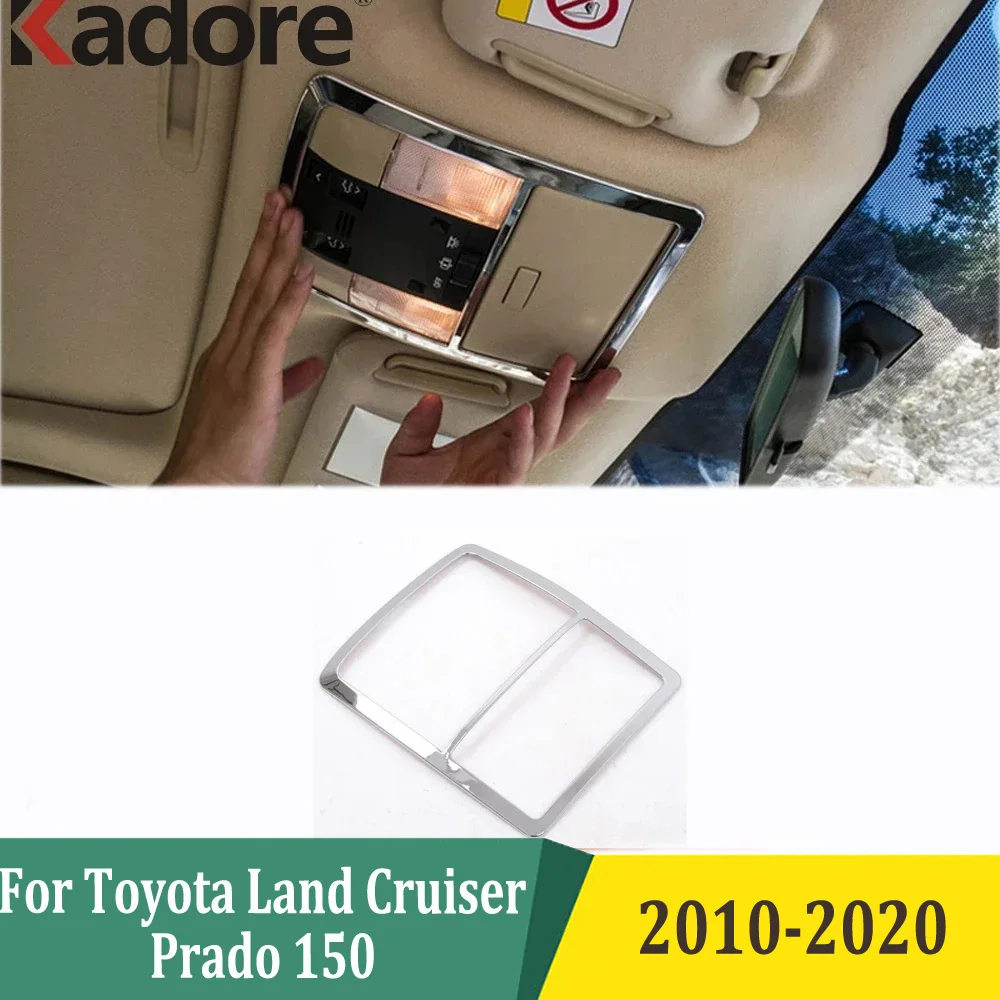 

For Toyota Land Cruiser Prado 150 2010-2017 2018 2019 2020 Chrome Reading Light Lamp Decoration Cover Car Interior Accessories
