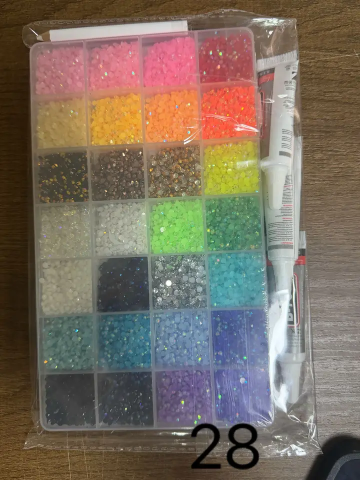 Kit de cristales resina jelly con pedrería plana, para arte de diamantes, para adultos 6