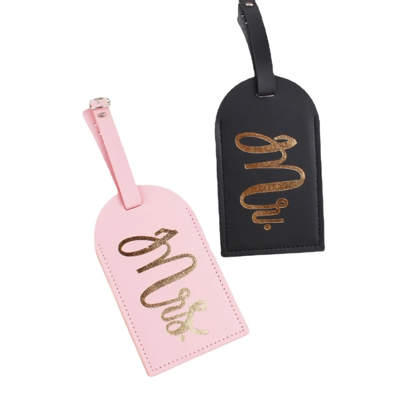 PU Leather Mr Mrs Luggage Tags Bridal Suitcase Tag Wedding Honeymoon Gift