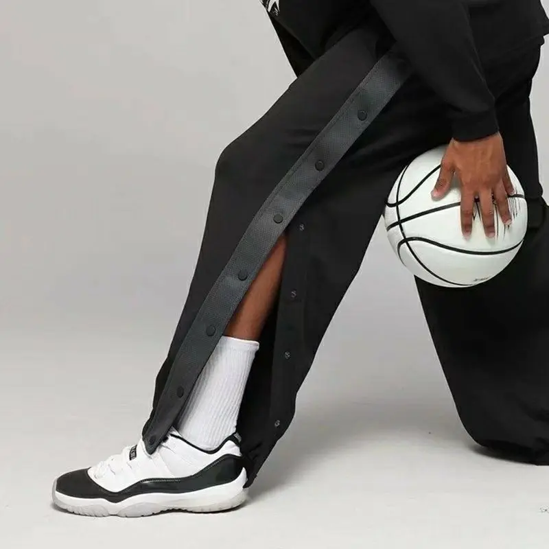 Pantalones con botones para hombre, pantalones deportivos para correr, Jogger informal, baloncesto, fútbol, chándal, ropa de calle suelta de hiphop