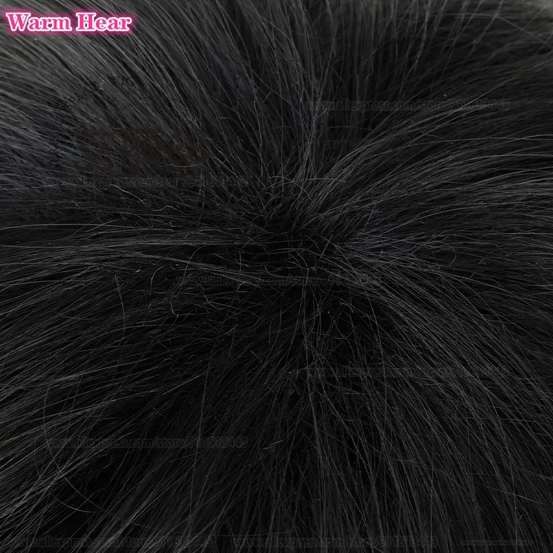 Cabelo Sintético Anime L.Lawliet, Peruca Curta Preta, Resistente ao Calor, Homem Halloween Party, Boné de Peruca Unisex, L 35cm