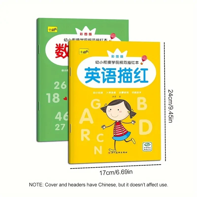 Zeszyt do nauki pisania alfabetu i cyfr, książki edukacyjne, zeszyt do kaligrafii i nauki pisania dla dzieci.