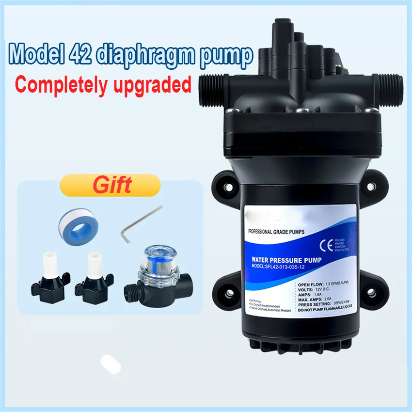Pompe de surpression électrique à diaphragme série 42 AC 220V 110V, 4 chambres, haute pression, auto-amorçante, pour yacht, bateau, marine, camping-car, caravane