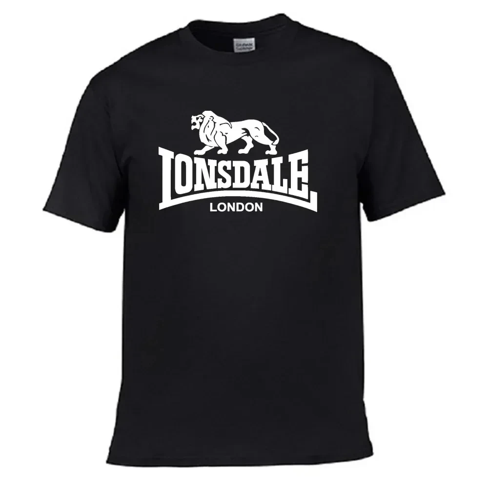 LONSDALE (Dragon Lion Dell) Summer New High end Cotton Men\'s Casual Full Neck Short Sleeve T-shirt Cotton Light Luxury and Hands