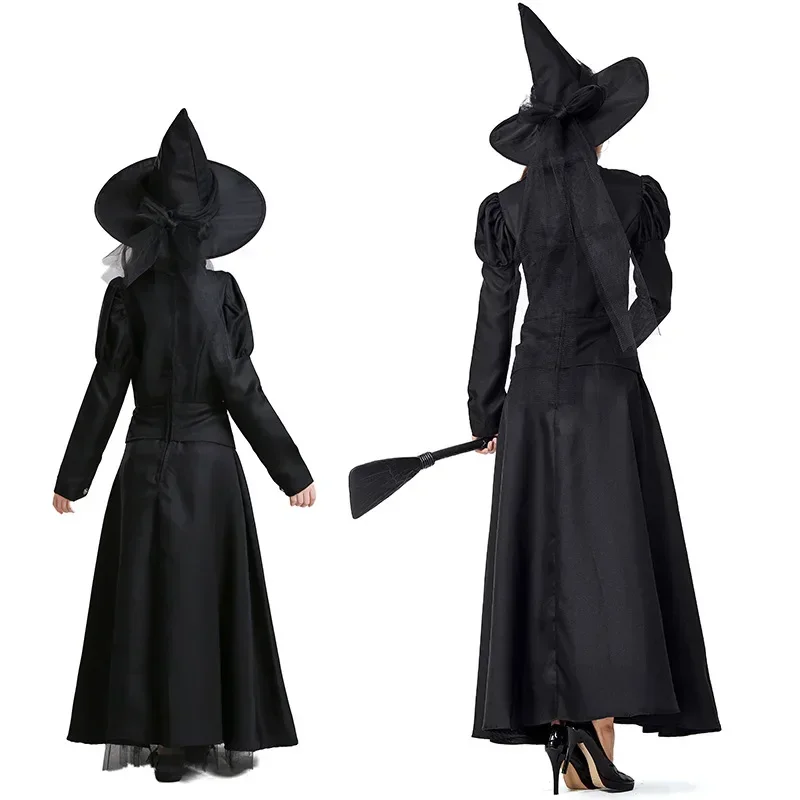 Disfraz de mago de Oz para Halloween, espectáculo de escenario, Cosplay para adultos, juego de bruja negra, disfraz para padres e hijos, vestido de mago Y2k S-XL