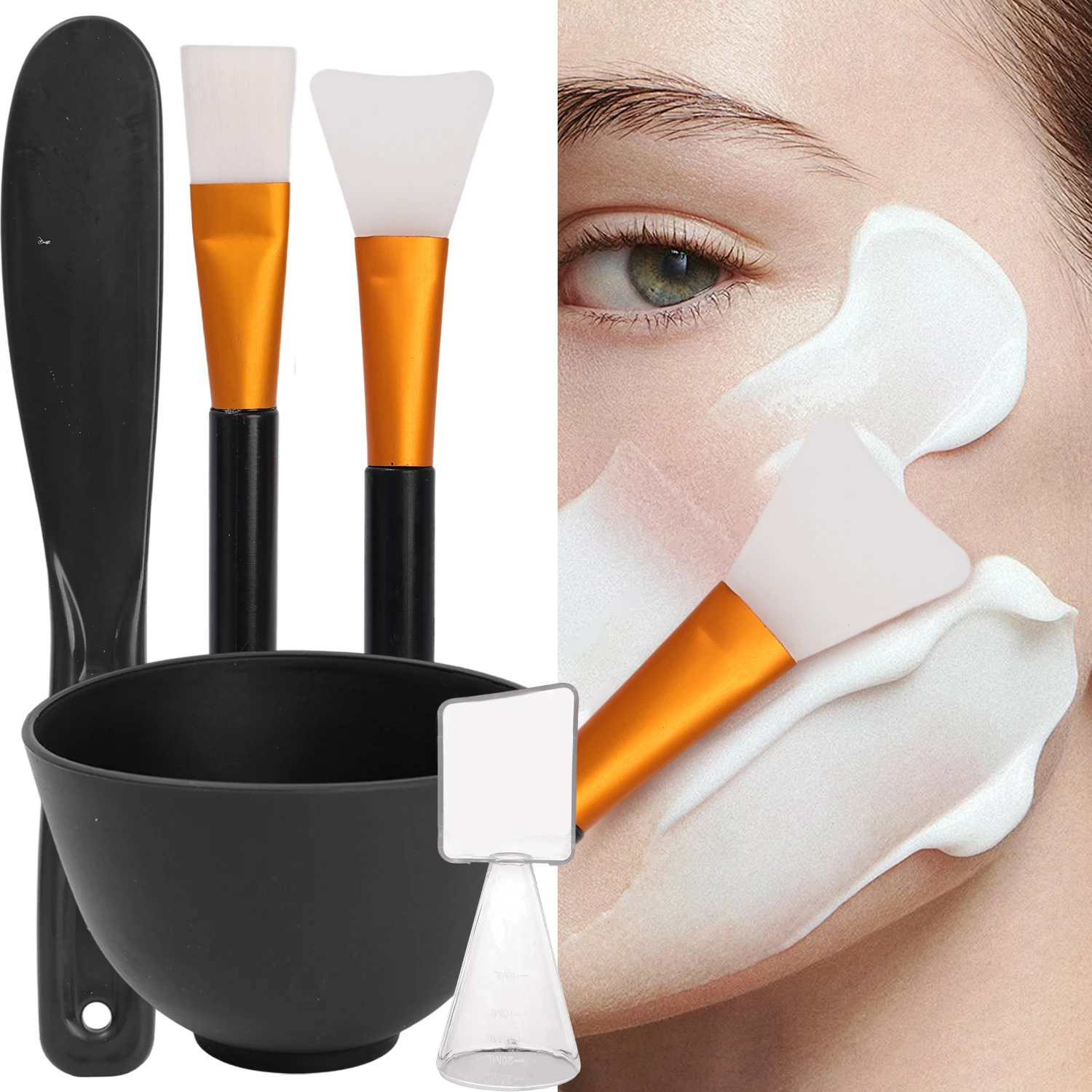5PCS Facial Brush Mask Bowl Spoon Set Mask Brush Bar DIY Beauty Tools Mixing Tools Skin Care Makeup Supplies Woman Facial Tools
