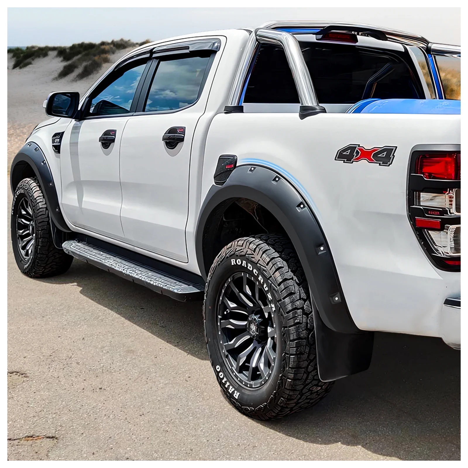 Bolt Style Fender Flares Wheel Arch for Ford Ranger 2015-2022 Wildtrak Limited XLT XLS Dual Cab No Parking Sensor Car Styling