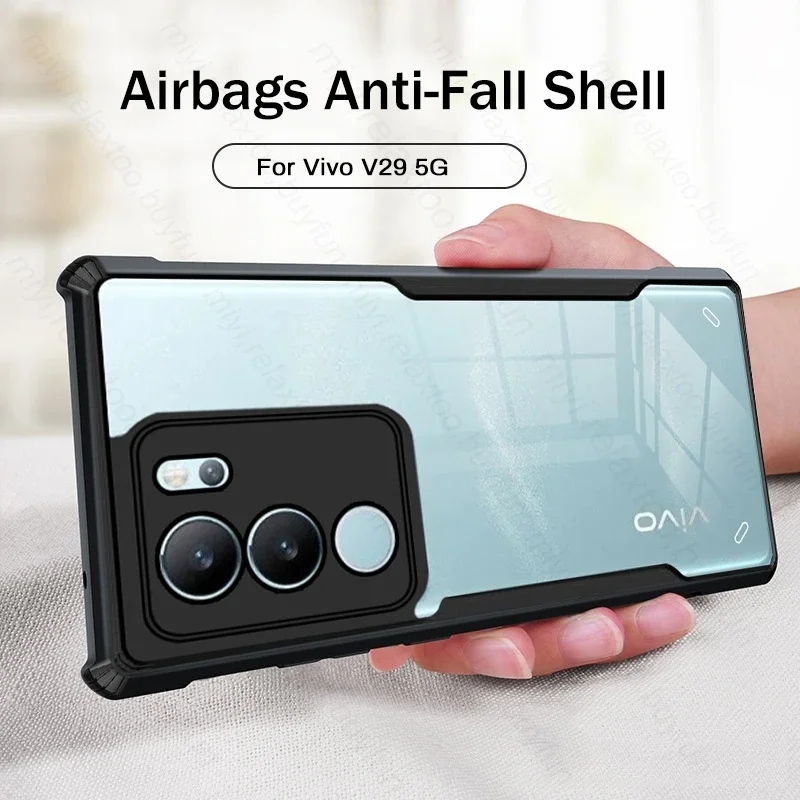 VivoV29 5G Case Clear Acrylic TPU Soft Frame Back Cover For Vivo V29 5G 2023 V 29 29V V2250 6.78