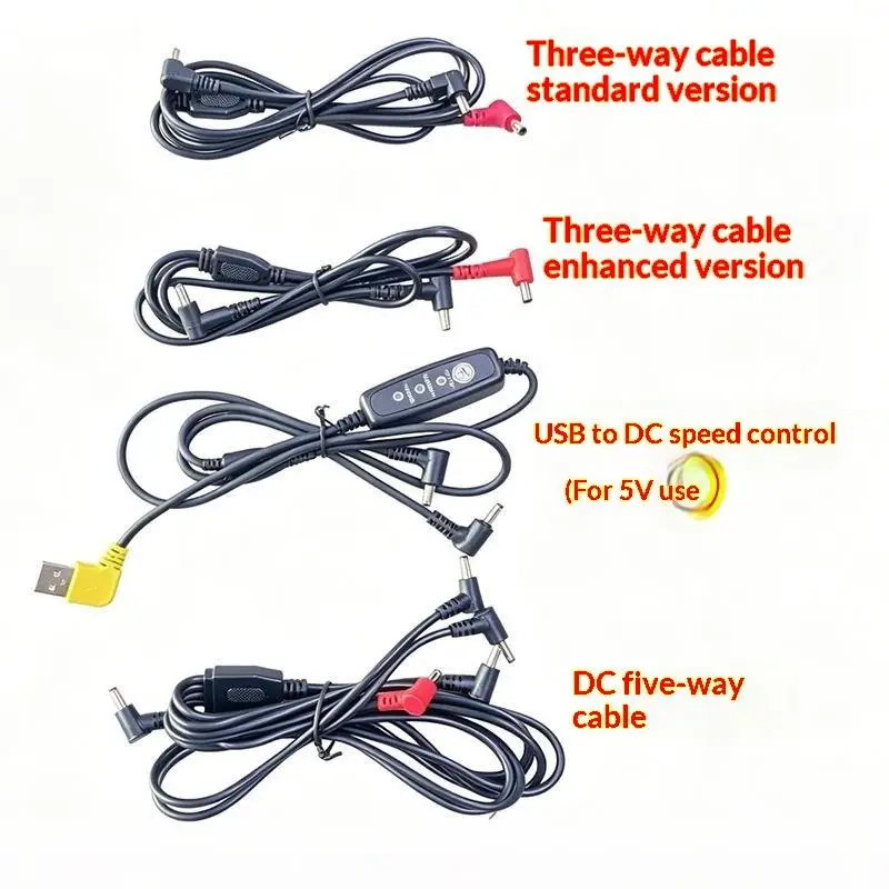 1Pcs Boost DC3.8X1.35mm fan vest DC line air conditioning clothes cooling fan three way connecting wire