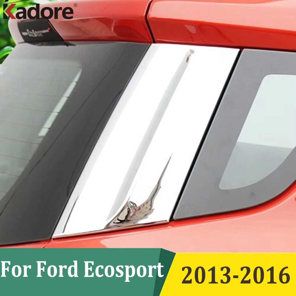 

For Ford Ecosport 2013 2014 2015 2016 Chrome Tail Rear Window Windshield Side Triangle Trim Car Sticker Exterior Accessories