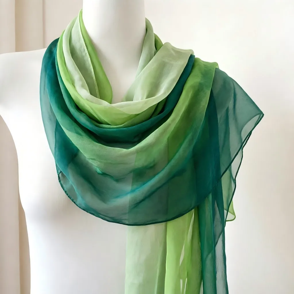 Mode Vier Jahreszeiten Frauen Einfarbig Dünne Weiche Strand Dünne Seidige Georgette Schal Schals Lange Wraps Strand Sonnencreme Hijab – Detail 6