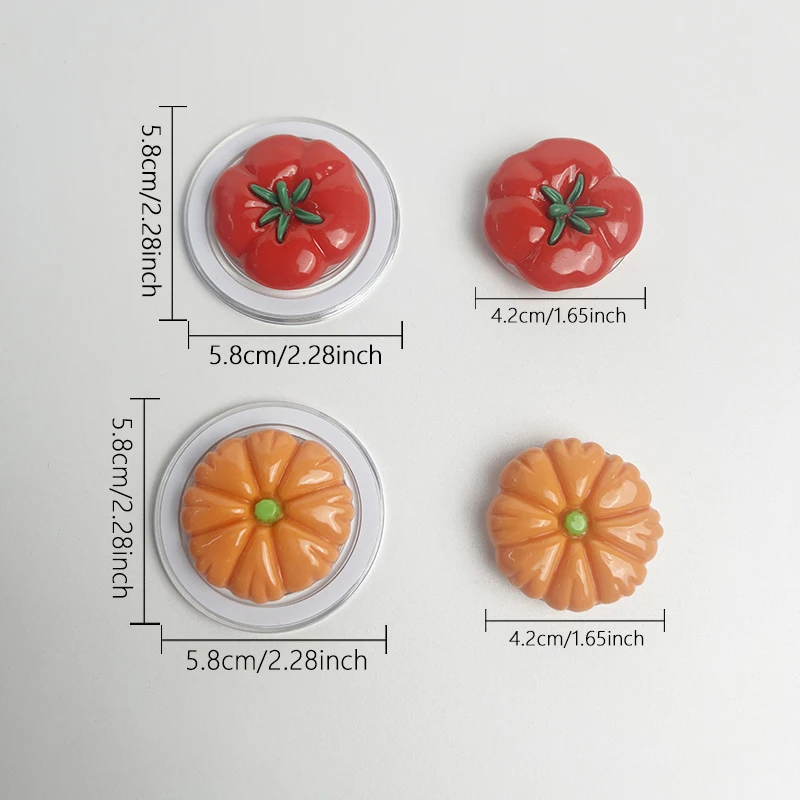 Cute Tomato Phone Stand Magnetic Socket Grip Phone Holder For Magsafe IPhone Mac Samsung Safe Ring Finger Expanding Stand