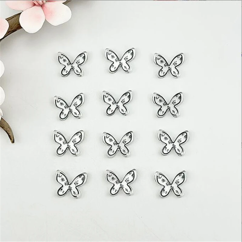 10Pcs/Lot New Acetic Acid Flower Beads Animal Butterfly Heart Fan Charms Connectors Diy Hairpin Jewelry Making Resin Acessories