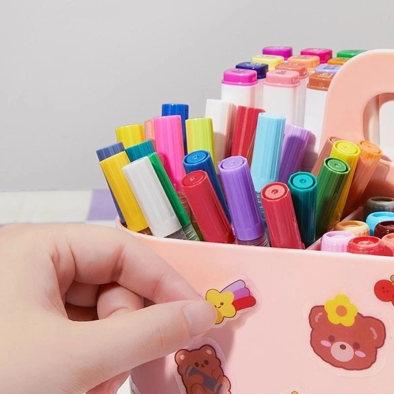 W89C 5 Compartments Tabletop Stationary Cosmetic Storage Case