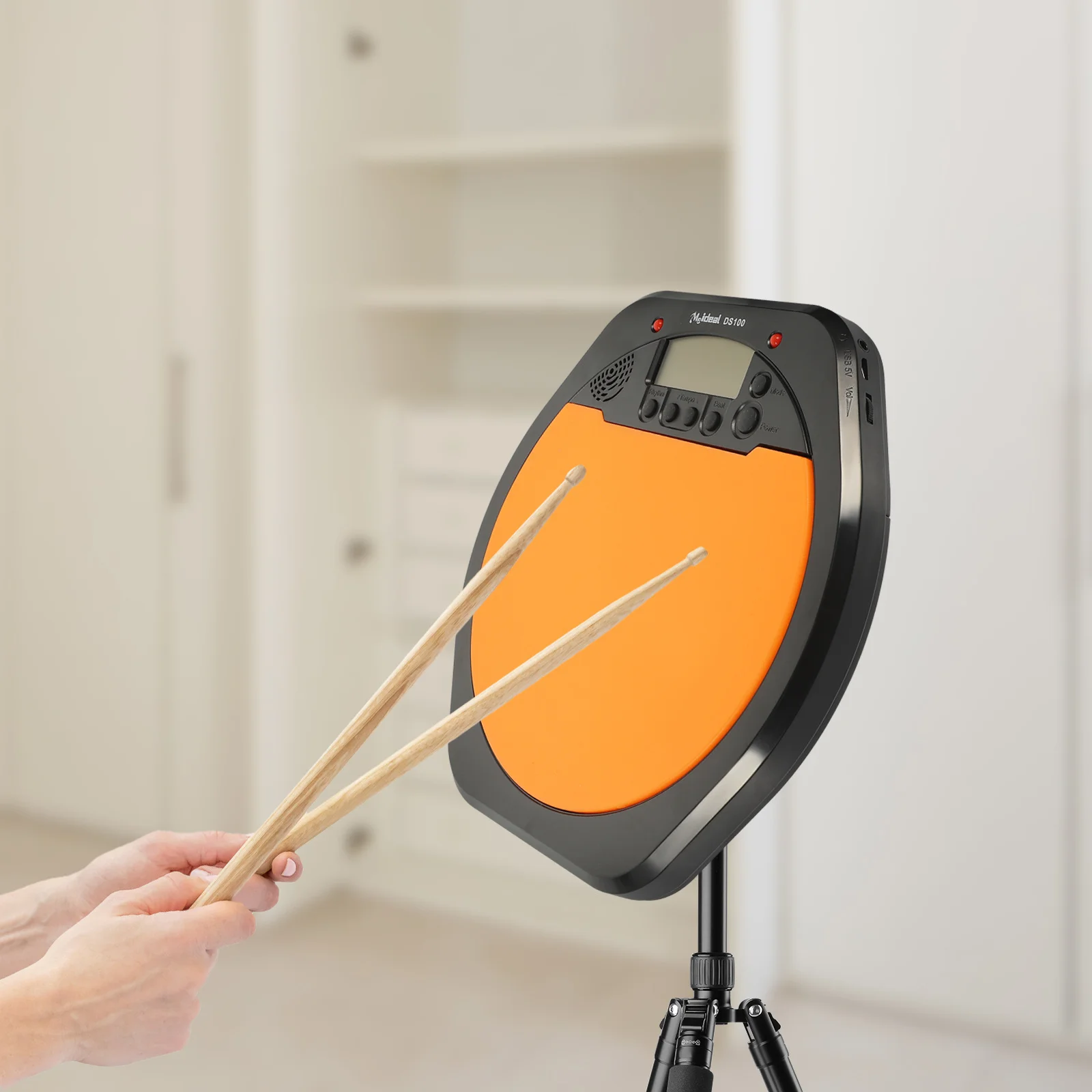 

Electronic Drum Pad Lcd Display Pad Shockproof Skid-Proof Drum Simulation Training Metronome For Beginner