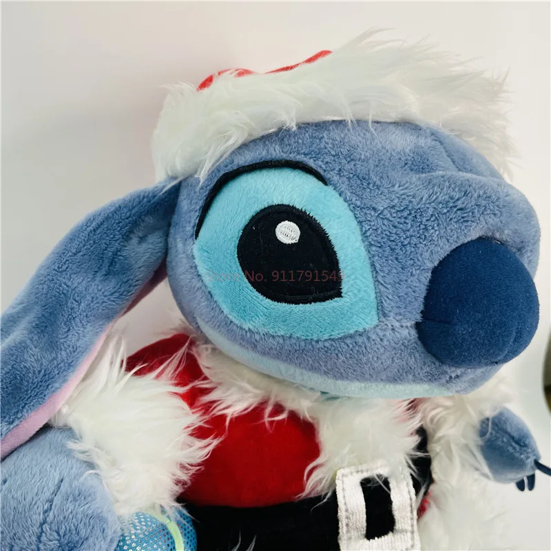 Nuovo cartone animato Disney Stitch peluche personaggio anime versione Babbo Natale decorazione della stanza delle bambole Kawaii regali di Natale per bambini