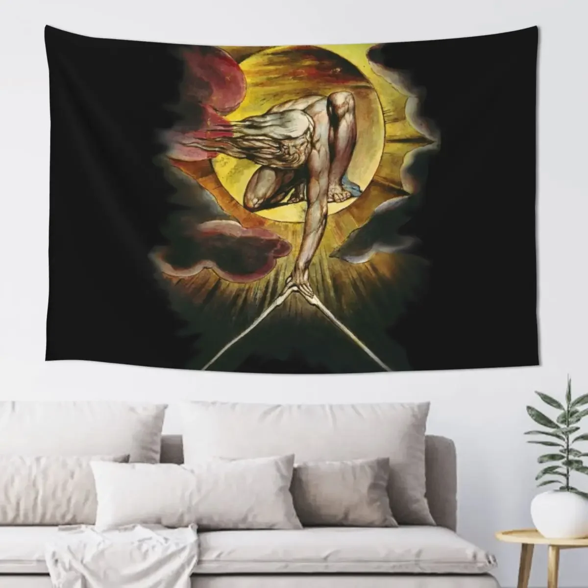 William Blake: The Ancient of Days Tapestry Carpet On The Wall Wall Deco Bedroom Decor Tapestry