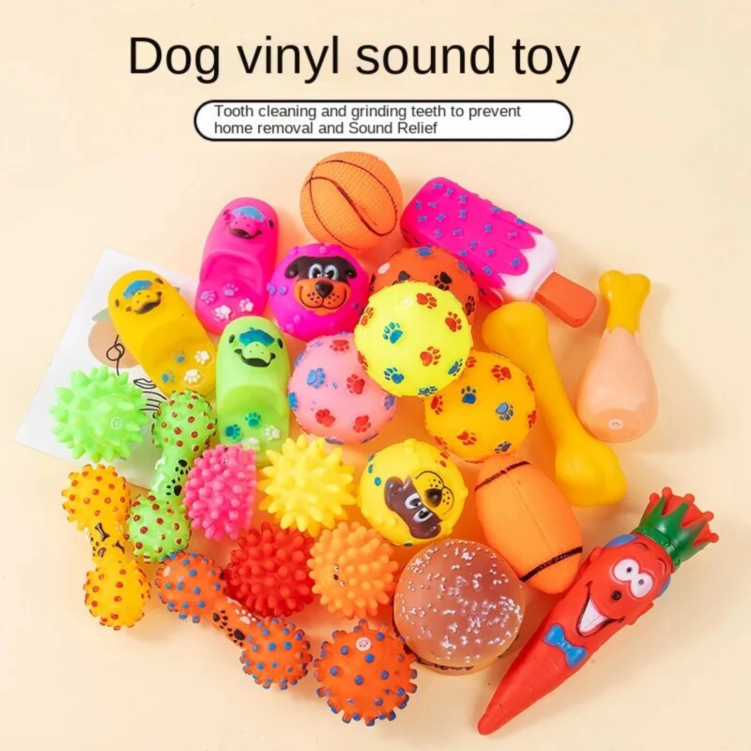 1pc Pet Squeak Toy Dog Sound Toys Grinding Teeth Clean Teeth Chew Toy  Puppy Dog Pet Supplies Color Random