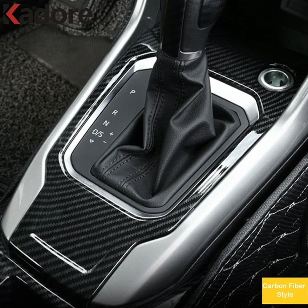 For Volkswagen VW T-Roc TROC 2017-2019 Carbon Fiber Car Center Console Gear Shift Box Panel Cover Trim Interior Accesssories