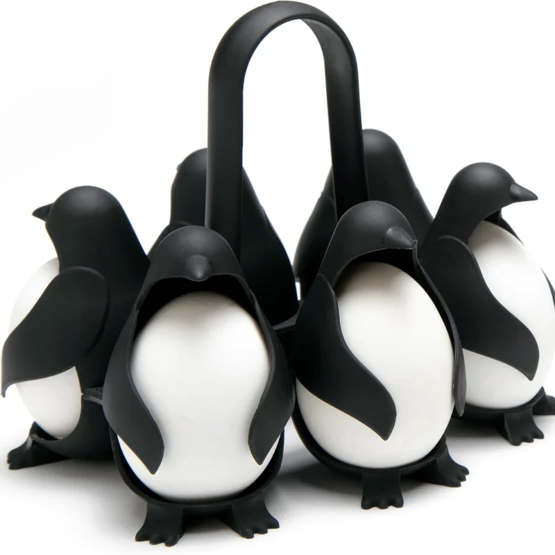 Pinguin-Eierkocher & Kühlschrank-Aufbewahrungsregal 2-in-1 Elektrischer Eierkocher mit Stapelbarem Eierhalter Küchenorganizer
