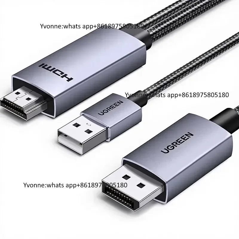 HD169 Active to DisplayPort Male to Male Unidirectional Cable USB Powered 4K60Hz 1080P120Hz to DP Display
