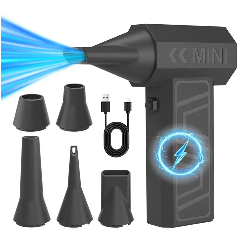 

A60zturbo Jet Fan 5 Outlet Nozzles Blowing Snow 130000RPM Charging Car Fan Electric Air Duster Cleaning Blower Toolmay