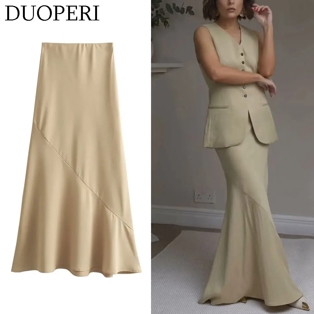 DUOPERI 2024 gonna longuette elegante moda donna gonna lunga Casual donna Chic