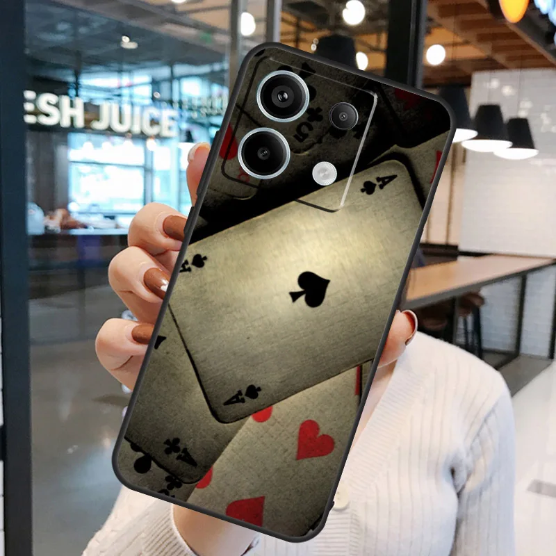 Spades Poker Play Cards Ace Art Case For Xiaomi Redmi Note 12 11 9 10 13 Pro Plus 12S 11S 10S 9S Redmi 13 10C 12C 13C Cover