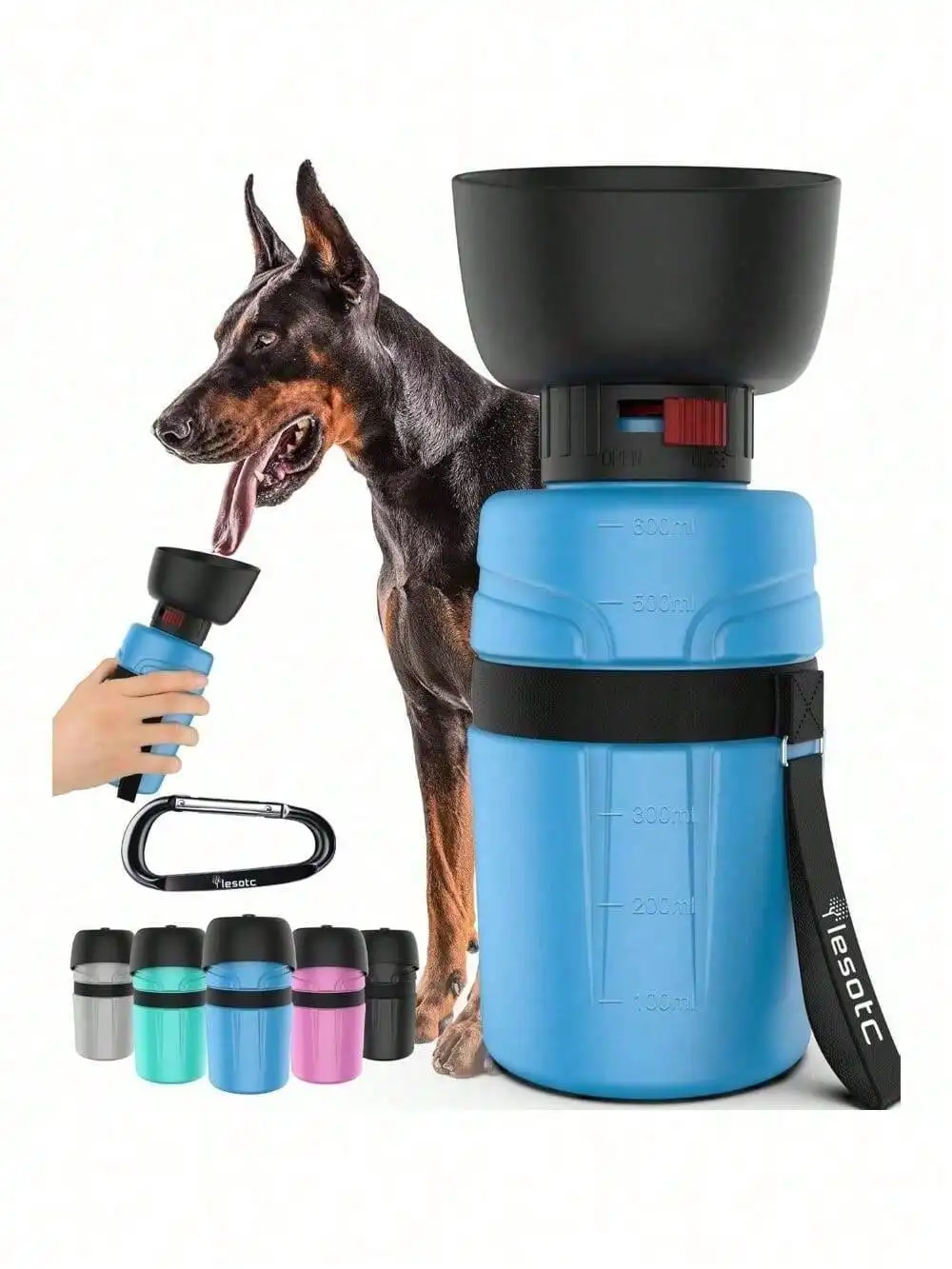 

Portable Dog Water Bottle, Dog Travel Water Bottle, Leak Proof Dog Water Bowl Dispenser, Collapsible Pet Water Bottles For Dogs Essentials, Walking, Hiking Gear, On The Go, Traveling,