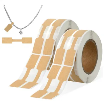 휴대용 주얼리 가격표 다크 브라운 자체 접착 바벨 스티커, DIY 목걸이 도구 반지 팔찌 전시 포장, 500 개, 1000 개