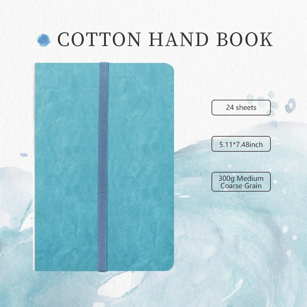 POTENTATE Blauwe Kleur Aquarel Journal Tekening Boek Hand Notebook Schetsblok 100% Katoen 300gsm Koude Pers voor Art Supplies