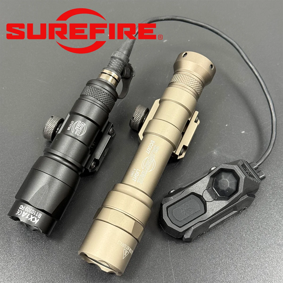Surefire M300B M300C M600B M600C Metal Scout Light with Tail Cap Switch and AXON Dual Function Pressure Switch Fits 20mm Rail